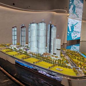 Modèle imprimé en 3D à l'échelle 1:100 d'un immeuble <span class=keywords><strong>de</strong></span> bureaux commercial conçu par un architecte, matériaux personnalisables, effets d'éclairage LED - Product Image 3