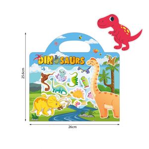 Libro de Pegatinas Reutilizables y Ecológicas para Niños, con Dinosaurios, Animales, Princesas y Actividades DIY - Product Image 6