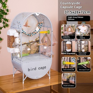 Pioen Grote Vogelkooi Geschilderd Tijgerhuid Landschap Acryl Ecologische Kooi Effen Patroon Metalen Vogel Villa Vogelhuisje - Product Image 6