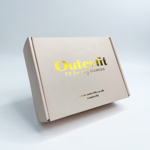 Cajas de Envío de Cartón Corrugado Color Durazno Personalizadas con Estampado Dorado para Ropa de Marca, Cajas de Envío para Comercio Electrónico - Product Image 3