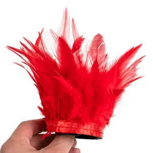 Ostrich <strong>Feather</strong> Dyed <strong>Cuff</strong> Wrist Sleeve Hair Accessories Women Snap Bracelet Satin <strong>Cuffs</strong> - Product Image 4