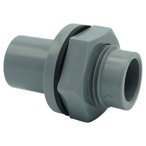 Conector de PVC para Pasar por Pared, Tipo Recto, Roscado, Modelo Kansaikako P30-004, 13A, Tamaño de Puerto para Sistemas de Tratamiento de Agua - Product Image 1