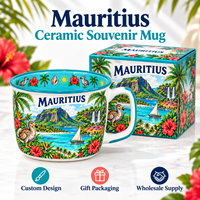 Mug en céramique souvenir Afrique Maurice avec motif oiseau Dodo île tropicale, coffret cadeau, repère personnalisé, porcelaine OEM ODM, vente en gros