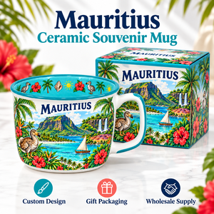 Mug en céramique souvenir Afrique <span class=keywords><strong>Maurice</strong></span> avec motif oiseau Dodo î<span class=keywords><strong>le</strong></span> tropicale, coffret cadeau, repère personnalisé, porcelaine OEM ODM, vente en gros - Product Image 1