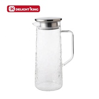 Pichet à eau mural en verre diamant avec ensemble de tasses pichet en verre résistant au froid avec couvercle d'infuseur
