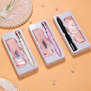 Bolígrafo resaltador de cejas con logotipo personalizado, delineador de ojos negro, lápiz labial, Etiqueta Privada, venta al por mayor, bolígrafo de maquillaje vegano 4 en 1 - Product Image 1