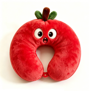 Customized Tomato U-shaped Plush <b>Neck</b> <b>Pillow</b>, Cute Cartoon Red Tomato Travel <b>Neck</b> Cushion - Product Image 4