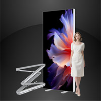 Boîte à lumière pliable en aluminium TianLang TL-F852, design rectangulaire blanc, impression par sublimation, présentoir portable pour salon professionnel