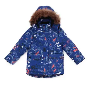 Veste de Ski d'hiver pour enfants ensemble à capuche vêtements de Sport garçons coupe-vent technologie Applique vêtements de Ski pour enfants