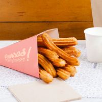 Boîte de churros porte-cône crêpe fast food à emporter avec logo imprimé personnalisé emballage de frites avec gobelet