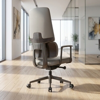 Chaise de bureau exécutive en cuir kaki de qualité supérieure, design moderne et luxueux, ergonomique, appui-tête réglable, structure en nylon personnalisée pour salles de réunion
