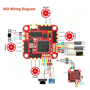 <span class=keywords><strong>HAKRC</strong></span> <span class=keywords><strong>F722</strong></span> 40A AIO ชุดควบคุมการบิน 4IN1 BLHELI_S ESC 2-6S บารอมิเตอร์ในตัว OSD บล็อกบ็อกซ์ สำหรับโดรน FPV Cinewhoop Toothpick - Product Image 4