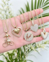 Kalung Liontin Desain Perhiasan Eksklusif Berlapis Emas dengan Liontin Sepeda Berbentuk Hati untuk Hadiah Pesta