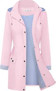 Veste de pluie grise légère pour femmes à la mode coupe-vent imperméable avec rayures jetables pour l'escalade en plein air - Product Image 6