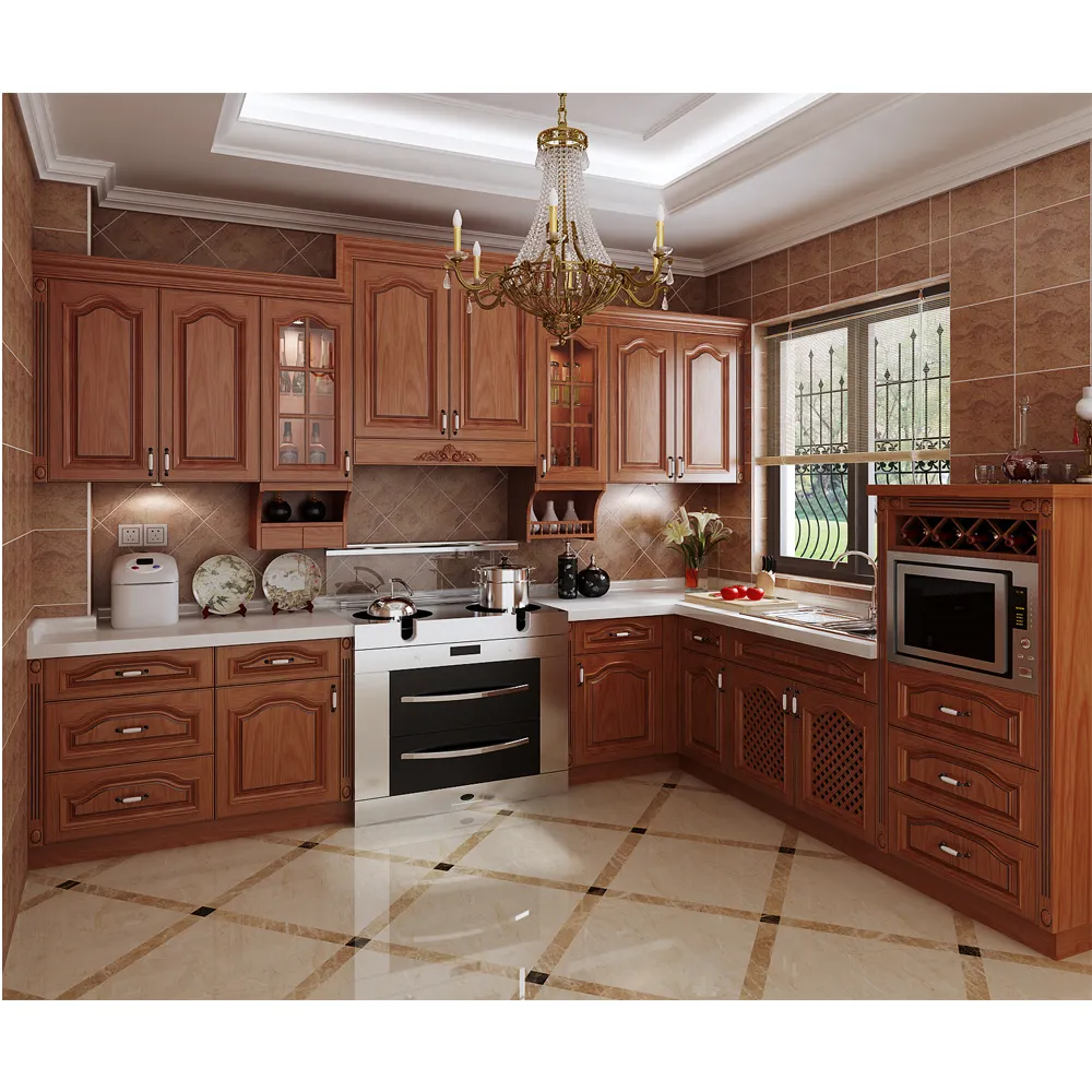 HS-CG1371 PVC pas cher prix portes rta cuisine armoire de cuisine en bois avec des tiroirs en osier meubles italiens modernes