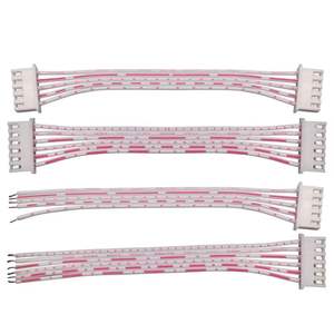 OEM kabel pita datar bergaris merah putih dengan konektor JST XH2.54mm - Product Image 1