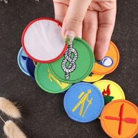 Patch rond de 5cm de diamètre, vente en gros. Patchs de broderie personnalisés avec Logo de Club de sport, presse à chaud