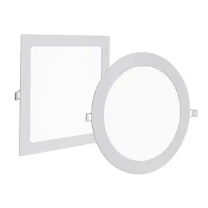 Luces LED de diseño delgado, panel de luz de techo de vidrio esmerilado de aluminio, 3W, 6W, 9W, 12W, 15W, 18W y 24W
