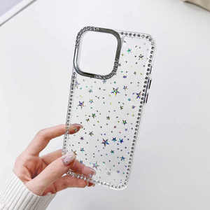 Étui de téléphone transparent avec cadre en diamant scintillant de luxe pour <span class=keywords><strong>Apple</strong></span> iPhone 16 15 <span class=keywords><strong>14</strong></span> 13 12 Pro Max 11 Coque antichoc pour l'arrière du téléphone - Product Image 2
