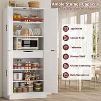 Armoire de rangement de cuisine moderne en bois de 71 pouces avec portes de grange, étagères réglables, organiseur de tiroirs, écologique et polyvalente, haute