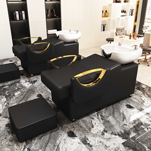 Chaise de shampoing de salon personnalisable avec bol gris et or pour supermarché atelier salon de coiffure <span class=keywords><strong>prix</strong></span> direct d'usine - Product Image 2