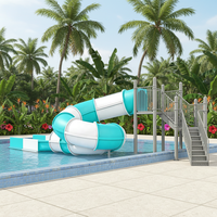 Toboggan aquatique en tube spiralé en fibre de verre, hauteur 1,8 m, pour aire aquatique et piscine, utilisation extérieure et intérieure, certifié sécurité domestique