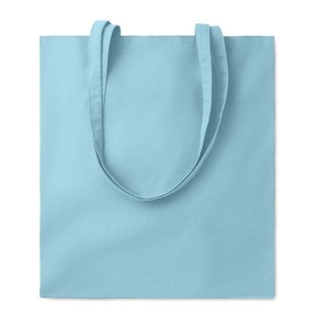 Bolsa de Compras de Algodón Personalizable Cottonel, Mediana, 30-50 cm, Asa Larga, Azul Infantil, para Comestibles - Product Image 1