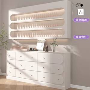 ตู้โชว์ร้านทำเล็บสีขาวสไตล์นอร์ดิก ลดราคาจากโรงงาน ตู้เก็บกาวติดเล็บ ลิ้นชักเก็บของ ราคาถูก - Product Image 2