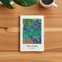 Carnet en cuir A5 personnalisé avec couverture en papier, motif iris de Vincent Van Gogh, pour promotion professionnelle et bureautique