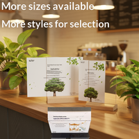 Support de signalisation de table en bois de hêtre en forme de T Takumi C801-C812 A4 pour affichage de menus de restaurant et décoration intérieure, impression UV personnalisée