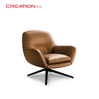 Fauteuil d'appoint haut de gamme pour salon avec capitonnage boutonné et structure en bois massif