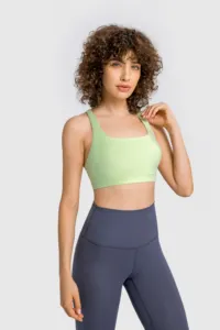 Pantaloni da Yoga personalizzati e reggiseno sportivo cinturino personalizzato su misura Fitness da donna OEM personalizzato Spandex Anti Logo stile tempo piombo