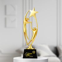 Trophée personnalisé avec logo créatif en résine et métal doré, souvenir de danse et cadeau pour toutes les compétitions et événements sportifs