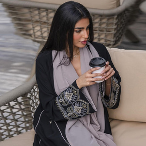 Cardigã americano europeu para mulheres, vestido elegante e macio, abaya muçulmano - Product Image 3