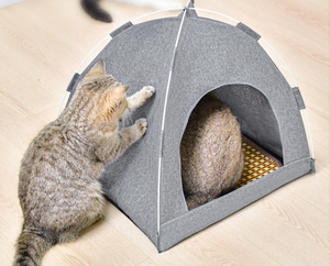 耐久性のあるポータブルペットテント通気性メッシュ猫の巣折りたたみペット犬小屋 - Product Image 2