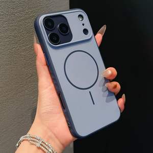 Funda para iPhone 17 Pro Max, diseño moderno con bloques de color, textura sólida, magnética, con orificio grande y anticaídas - Product Image 3
