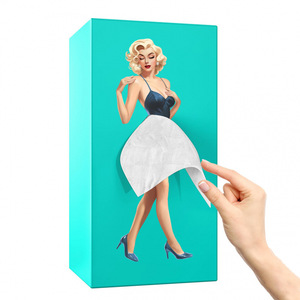 Caja de pañuelos de plástico multiusos con diseño de chica <span class=keywords><strong>anime</strong></span> y falda esponjosa, estilo de lujo ligero, para escritorio - Product Image 5