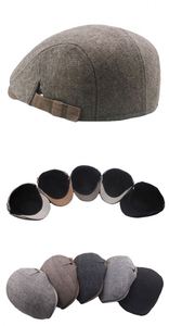 New Two Colour <b>Flat</b> Top Ivy <b>Cap</b> Beret Adjustable Fleece Inside Warm Winter Hats for <b>Men</b> Outdoor Fashion Dress - Product Image 4