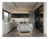 Cuisine moderne sur mesure haut de gamme avec îlot, design d'armoires intégrées d'usine, importée