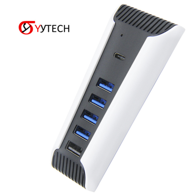 SYYTECH New Game Console 5 Port USB HUB High Speed Expand Data Converter Adapter for Playstation 5 PS5 Game Accessories