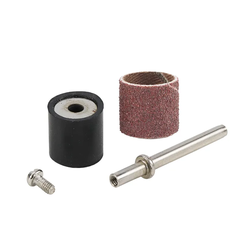 Ensemble de tambour de ponçage #80 #100 #120 grain avec mandrin de ponçage de 6.35mm 12.7mm pour outils rotatifs Dremel bandes de ponçage abrasives