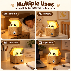 Lampada Notturna Creativa a Forma di Gattino Timido con Sensore di Movimento, Luce Decorativa per Cameretta Bambini - Product Image 6