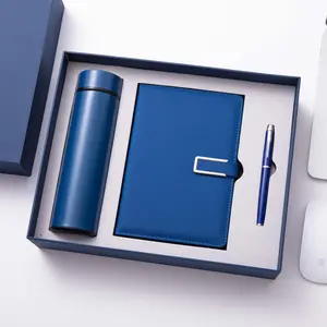 Подарочные продукты для маркетинга, синяя Термокружка, дневник, записная книжка, ручка, коммерческий офис, подарочный набор для рекламы