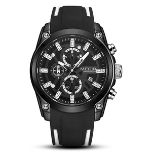 Montre pour homme Montre chronographe multifonctionnelle en silicone Montre sport à quartz Montre pour homme - Product Image 3
