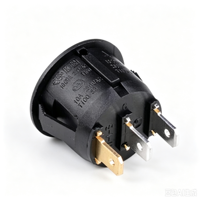 Sakelar Berbentuk Perahu SOKEN RK2-13C 1*1N Hitam dengan Tombol Daya Lampu Merah 3-pin 2-posisi dengan Lampu