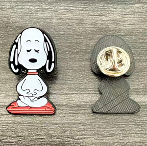 En gros, Pin's en métal émaillé motif chien méditant mignon, style dessin animé, cadeaux souvenirs, pin's en métal motif chiot dessin animé pour vêtements, stock disponible - Product Image 2
