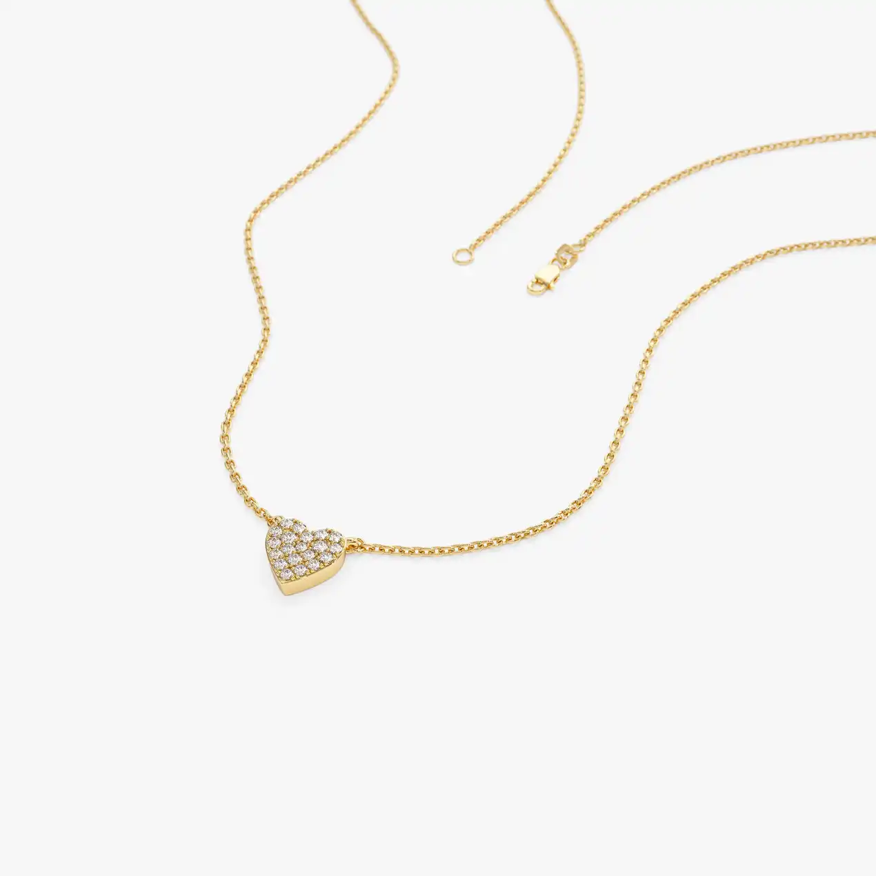 Pendentif VLOVE Jewelri Collier personnalisé Mini collier cœur en or 14 carats avec diamants