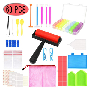 VANCY artes 5D pintura diamante accesorio para DIY 60PCS diamante pintura punto bolígrafo herramientas incluyendo bandeja cera taladro pluma rodillo - Product Image 1