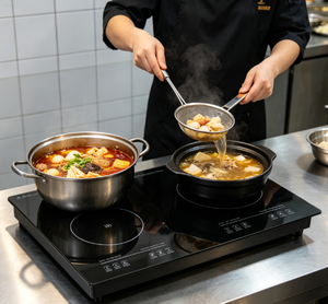 Cuisinière électromagnétique à double brûleur de qualité B, 4000-4999W, micro-panneau, étanche, économie d'énergie, chauffage rapide, <span class=keywords><strong>appareil</strong></span> de cuisson tactile - Product Image 4