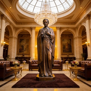 Estatua de <span class=keywords><strong>San</strong></span> Juan <span class=keywords><strong>Bosco</strong></span> en cobre patinado, forjada a mano |   Jardín de Oración Espiritual para Iglesia Tradicional Religiosa - Product Image 6